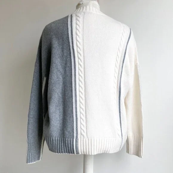 Zaket & Plover Wool Blend Cable Trim Sweater - Picture 6 of 11
